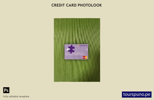 listo para imprimir Plantilla frontal de aspecto fotográfico de Mastercard de 61